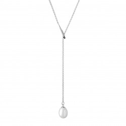 Colier perla naturala alba cu lantisor argint DiAmanti SK21251N-W-G (Argint 925‰ 3,5 g.)